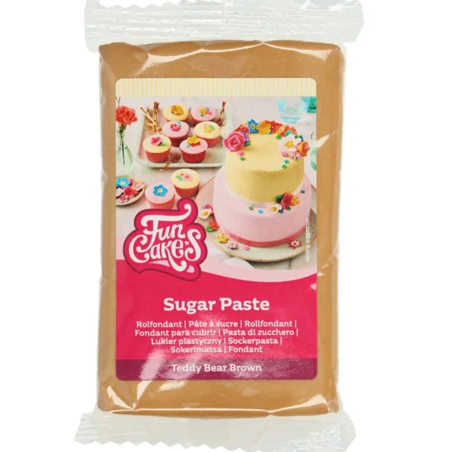 Funcakes Fondant Teddy Bear Brown 250g