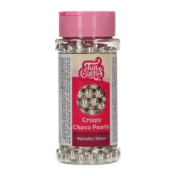 FunCakes Knusprige Schokoperlen - Metallic Silber 60g