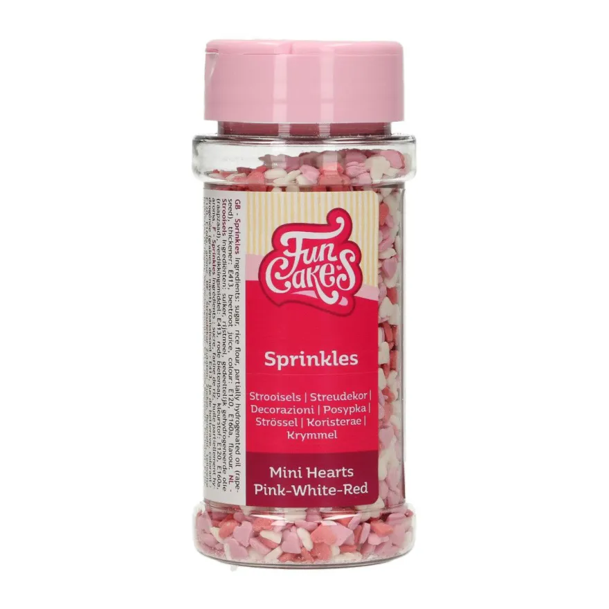 Funcakes Miniherzen - Rosa/Weiss/Rot 60g