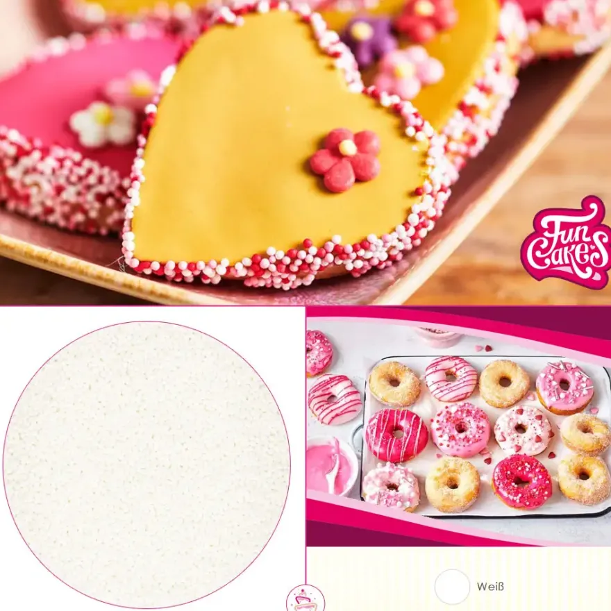 FunCakes Nonpareils White Zuckerperlen 80g