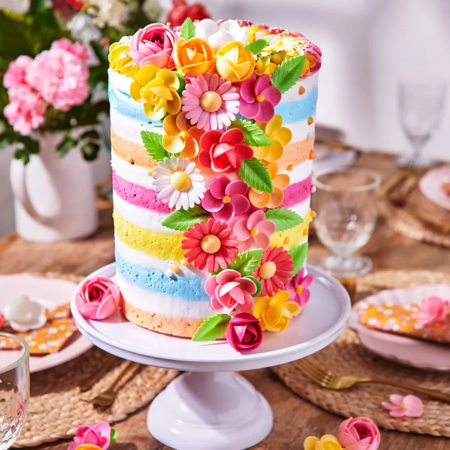 Funcakes Rosen aus Esspapier - 6 Stück - Pink