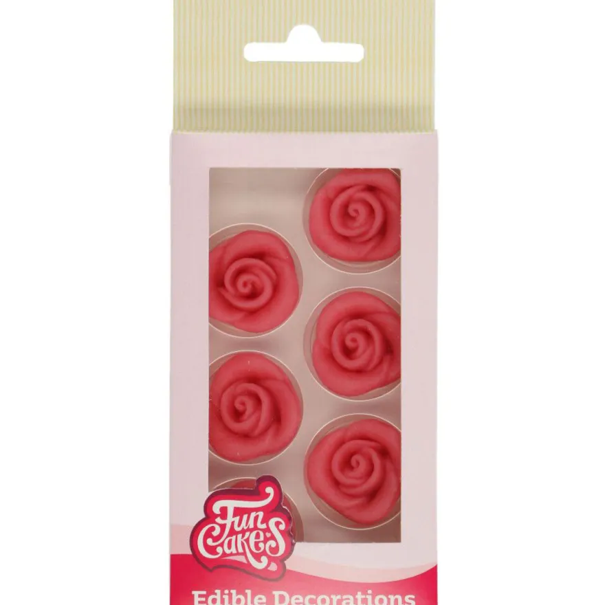 Funcakes Rosen aus Zucker - Rosa 6 Stück