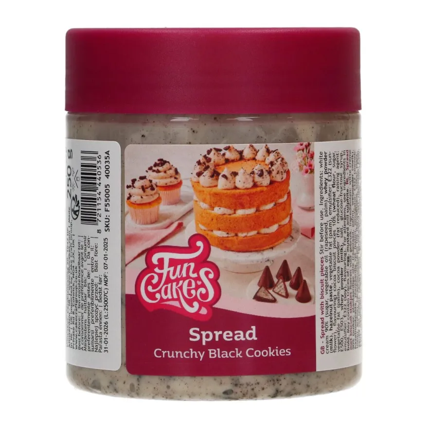 FunCakes Tortenfüllung - Knusprige Schwarze Kekse 250 g