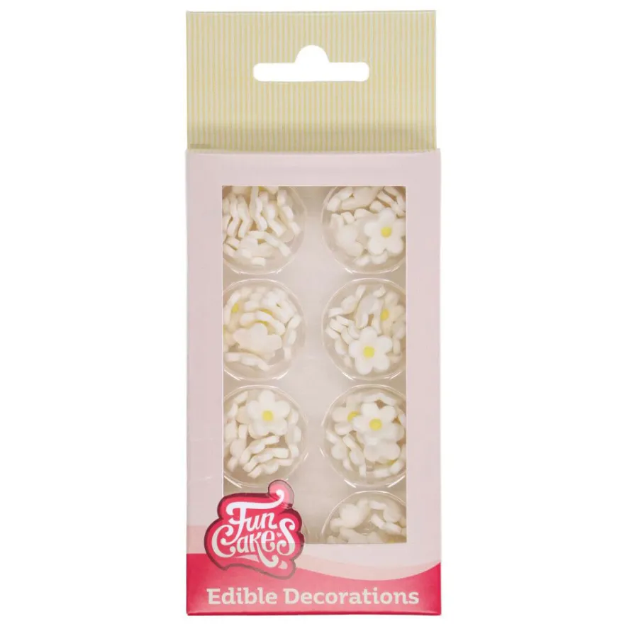 Funcakes Zuckerblumen kleine Blüten 64 Stück - Weiß