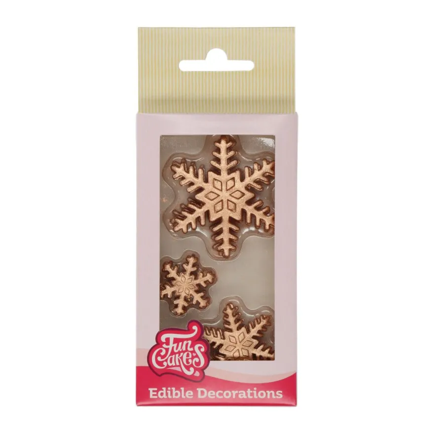 Funcakes Zuckerdekoration Eiskristall - Bronze 12 Stück