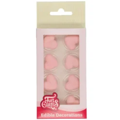 Funcakes Zuckerdekoration rosa Herzen 8 Stück