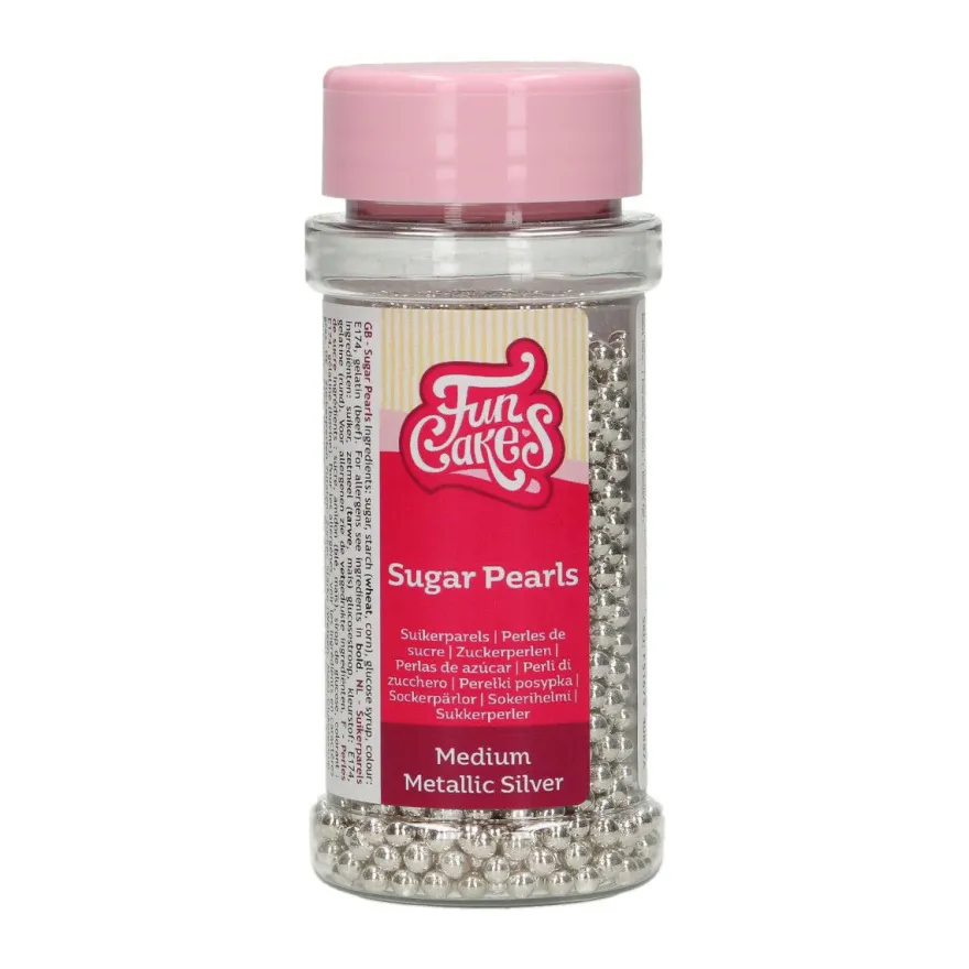FunCakes Zuckerperlen Metallic Silver 80g