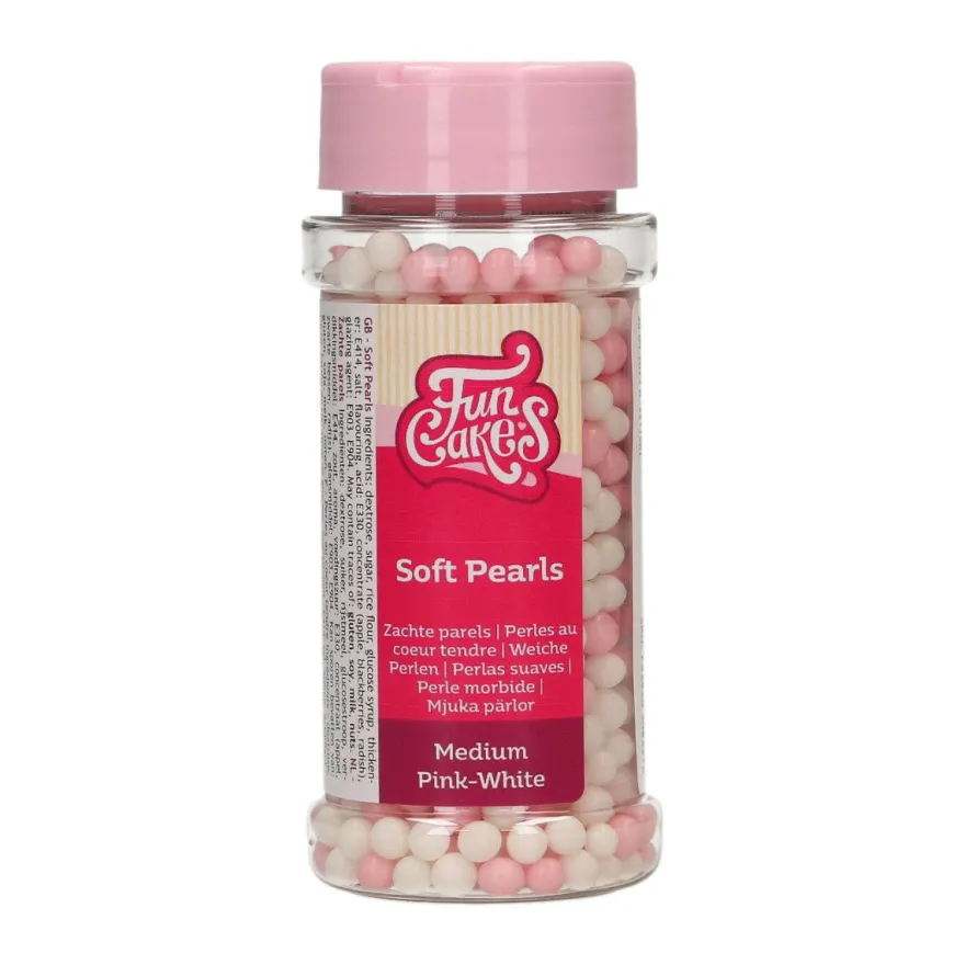 FunCakes Zuckerperlen Rosa und weiß 60g