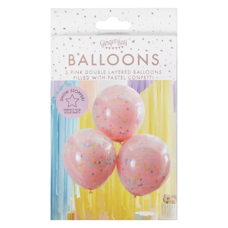Ginger Ray doppellagige Luftballon - Rosa