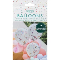 Ginger Ray doppellagige Luftballon - Rainbow Konfetti