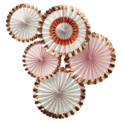 Ginger Ray Fächerdekoration - Blumenmuster Rosegold