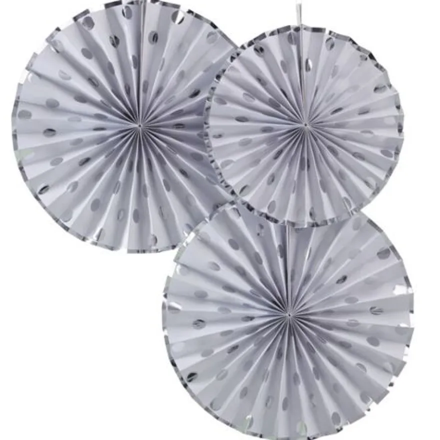 Ginger Ray Fächerdekoration - Papierrosetten Silber