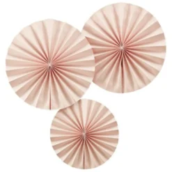 Ginger Ray Fächerdekoration - Papierrosetten Rosa