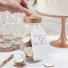 Ginger Ray Gästebuch - Glas mit Holzherzen für Wünsche