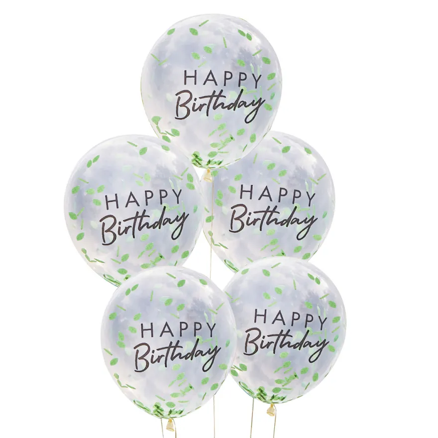 Ginger Ray Happy Birthday Ballon - Blatt Konfetti