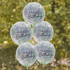Ginger Ray Happy Birthday Ballon - Blatt Konfetti