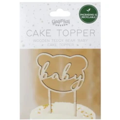 Ginger Ray Holz Cake Topper - Teddy Bär Baby