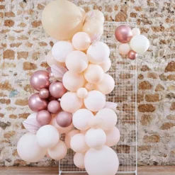 Ginger Ray Pampas Balloon Backdrop Kit - Rose, Chrome & Peach