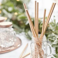Ginger Ray Paper Straws - Strohhalm Rosegold 25 Stück