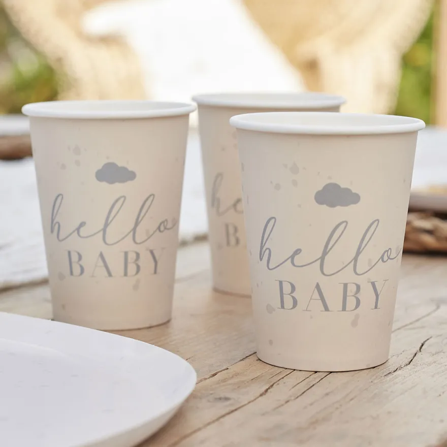 Ginger Ray Pappbecher - Hello Baby Neutral