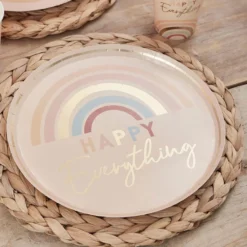 Ginger Ray 8 Pappteller - Regenbogen Happy Everything