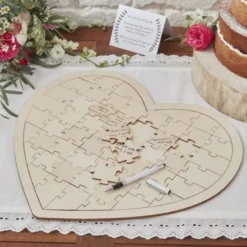 Ginger Ray Puzzle Gästebuch - Holzherz