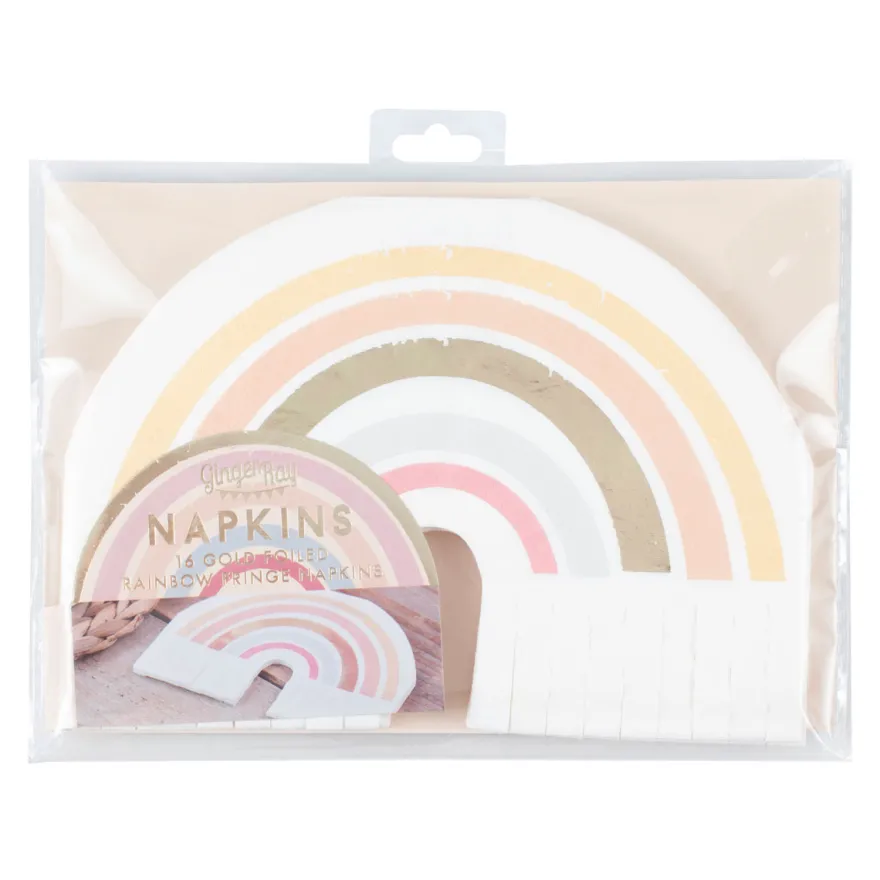 Ginger Ray 16 Servietten - Regenbogen Natur