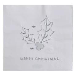 Ginger Ray Servietten Silber Merry Christmas