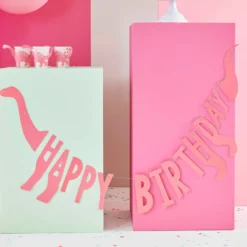 Happy Birthday Girlande Dino - Pink