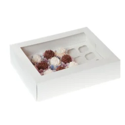 House of Marie Mini Cupcake Schachtel 24 - Weiß pk/2