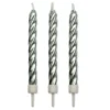 Kerzen Twist mit Halter - Silber 10 Stk