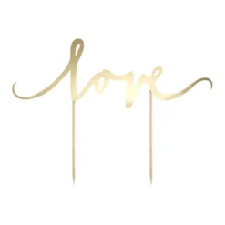 PartyDeco Cake Topper Love - Gold