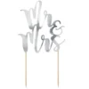 PartyDeco Cake Topper Mr & Mrs - Silber
