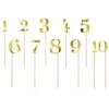 PartyDeco Cake Topper Zahlen - Gold 1-10