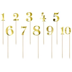 PartyDeco Cake Topper Zahlen - Gold 1-10