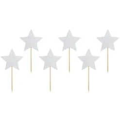 PartyDeco Cupcake Topper Sterne - Silber
