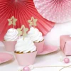 PartyDeco Cupcake Topper Sterne - 1 Geburtstag Gold