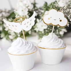 Partydeco Cupcake Topper Wolken und Flügel 6 Stück