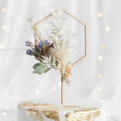 Partydeco Holz Cake Topper - Hexagon