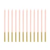 Partydeco Kerzen extra hoch Rosa/Gold - 12 Stück