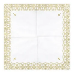 Partydeco Servietten Kommunion - Kreuz Gold