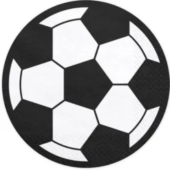 Partydeco Servietten rund - Fußball 20 Stück