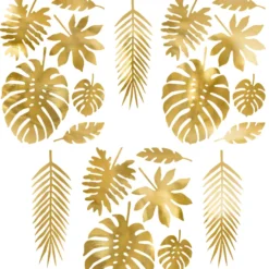 Partydeco Tischdekoration Aloha - tropische Blätter gold