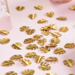Partydeco Tischkonfetti - Blätter Gold 15g