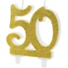 Partydeco Zahlenkerze Gold Glossy - 50