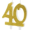 Partydeco Zahlenkerze Gold Glossy - 40