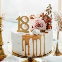 Partydeco Zahlenkerze Gold Glossy - 18