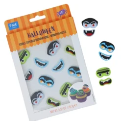 PME Halloween Essbare Zuckerdeko - Monstergesichter 12 Teile