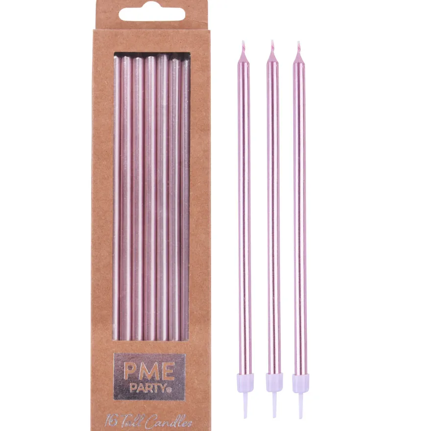 PME Kerzen Rosegold 16 Stück - 18cm