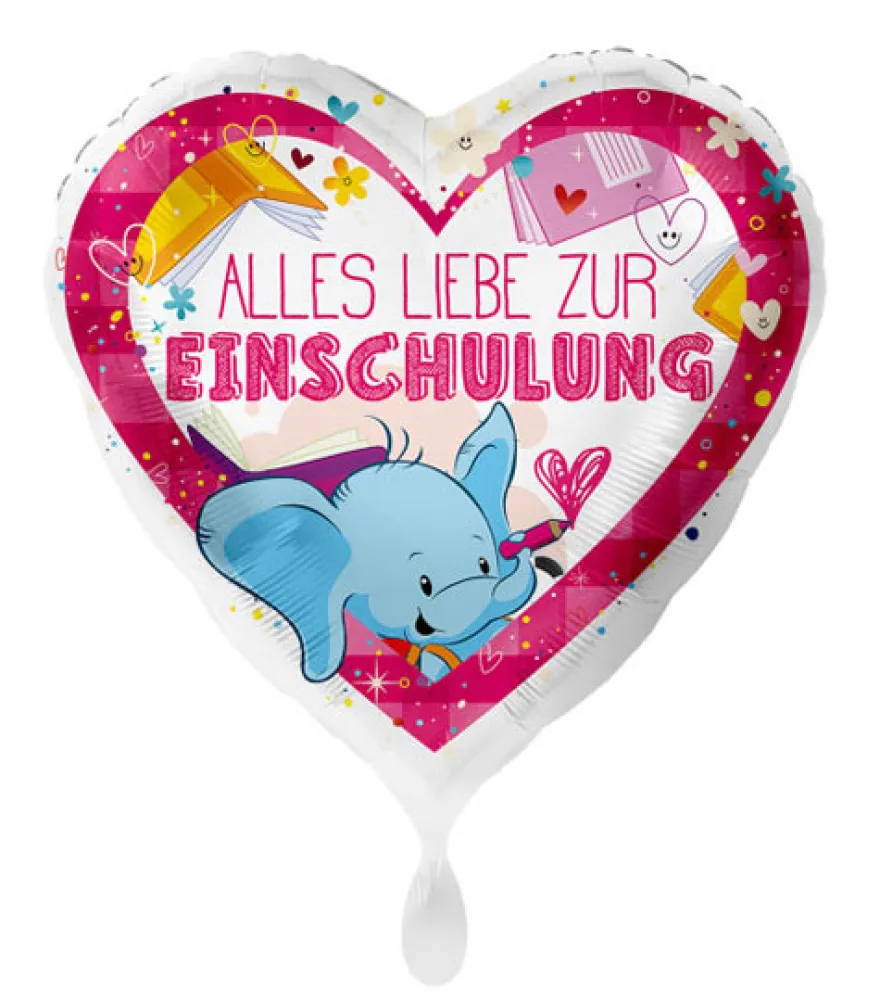 Premioloon Luftballon - Einschulung Herz mit Elefant
